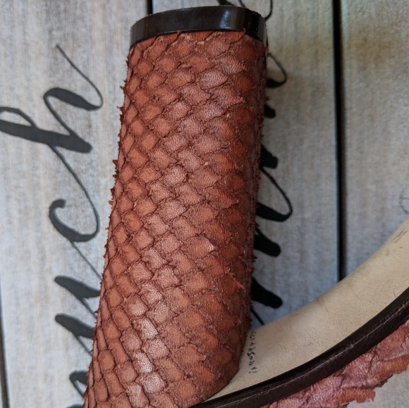 Genuine snakeskin python leather open toe mules - Picture 3 of 8